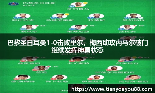 巴黎圣日耳曼1-0击败里尔，梅西助攻内马尔破门继续发挥神勇状态